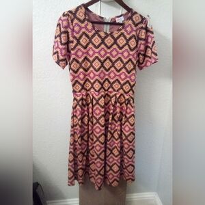🍀LulaRue Geometric Patterned Dress - Tan, Brown, Mauve